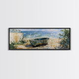 Beach Tub, rustic decor, coastal wall art, wabi sabi art, framed canvas print, farmhouse art, seascape painting, nautical decor