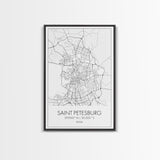 Saint Petersburg Street Map, Russia Map, City Map Art, Minimalist Art, Wall Art, Canvas Print, Room Décor, Gift For Mom, Travel Wall Art