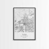 Tulsa Street Map, Oklahoma Map, City Map Print, Modern Wall Art, Wall Art, Canvas Print, Dorm Room Décor, Gift For Husband, Travel Art Print