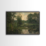 Early American Landscape Painting Framed Canvas Print | Oil Painting Print | Metal Art | Landscape Painting | Living Room Art | Home Decor