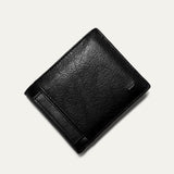 Companion Billfold Wallet by WILL Leather Goods in black leather, closed bifold, angled product view on a white background.
