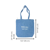 New York City Tote with Zipper and Inside Pocket, Denim