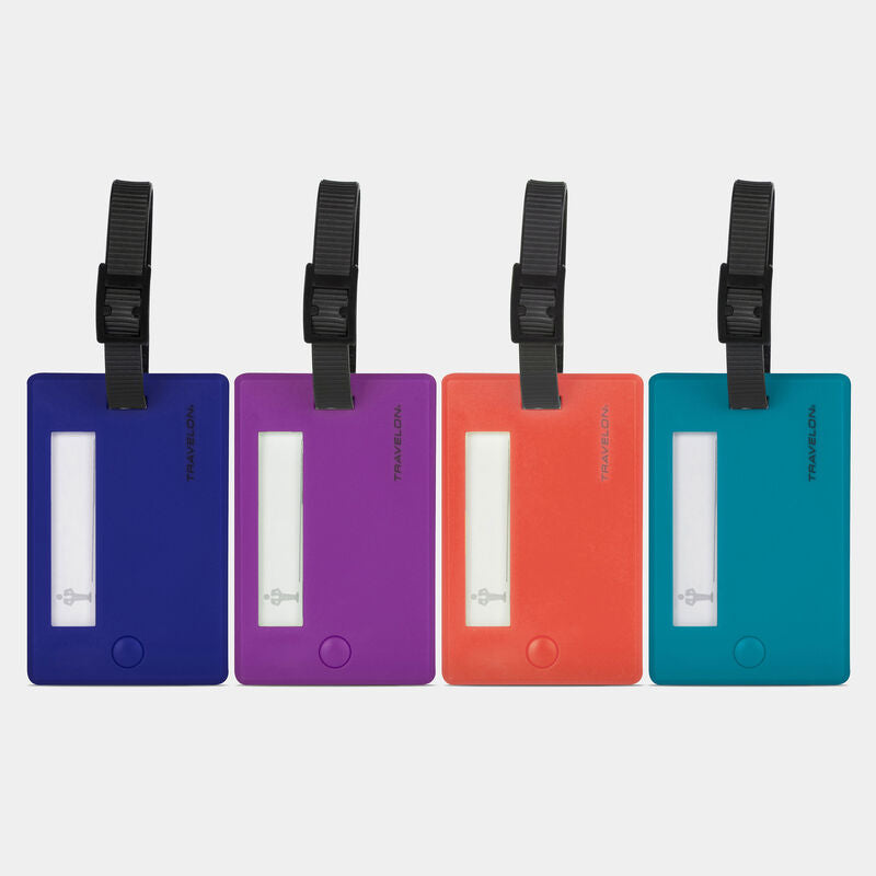 Set of 4 Assorted Color Luggage Tags by Travelon (12987)