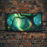 Beautiful magical fairy forest, Framed canvas print, Fantasy forest wall art Enchanted forest, Fantasy Home Decor