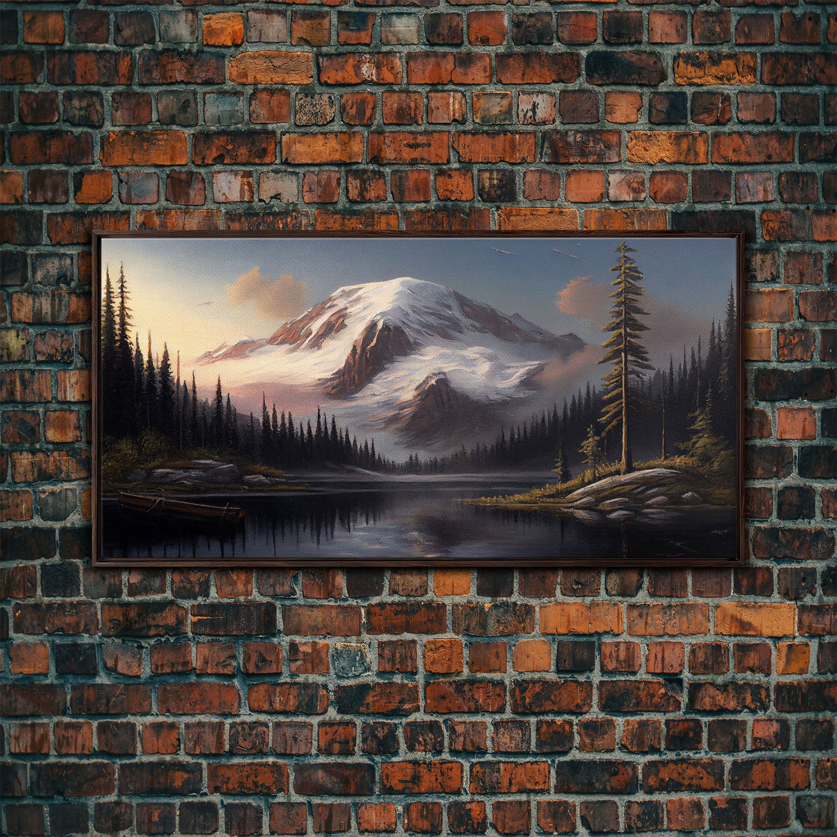 Mountain Canvas Print Wall Art, Mountain Landscape Painting, Mount Rainier, Washington Mountains, Travel  Art, Watercolor Painting