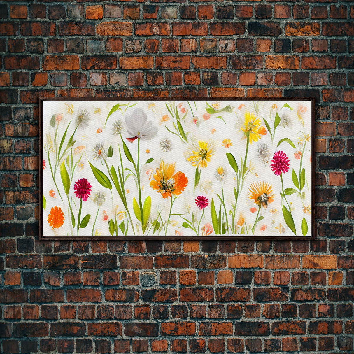 Botanical wall art, spring flowers, canvas print, dorm art for girls