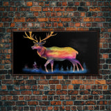 Abstract Stag Wall Art, Animal Art Print, Colorful Art, Watercolor Wall Art, Panoramic Wall Decor, Canvas Print, Wall Art, Framed Canvas Art