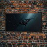 Cool Scifi Wall Art, Scifi Art, Framed Canvas Print, The Space Cruiser, Gull Wing Space Ship, Unique Art, Alien Wall Art