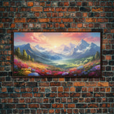 Mountain Painting Canvas Print, Colorful Art, Mountain Art, Landscape Painting, Mountain Wall Art, Nature Painting, Mountain Art Print
