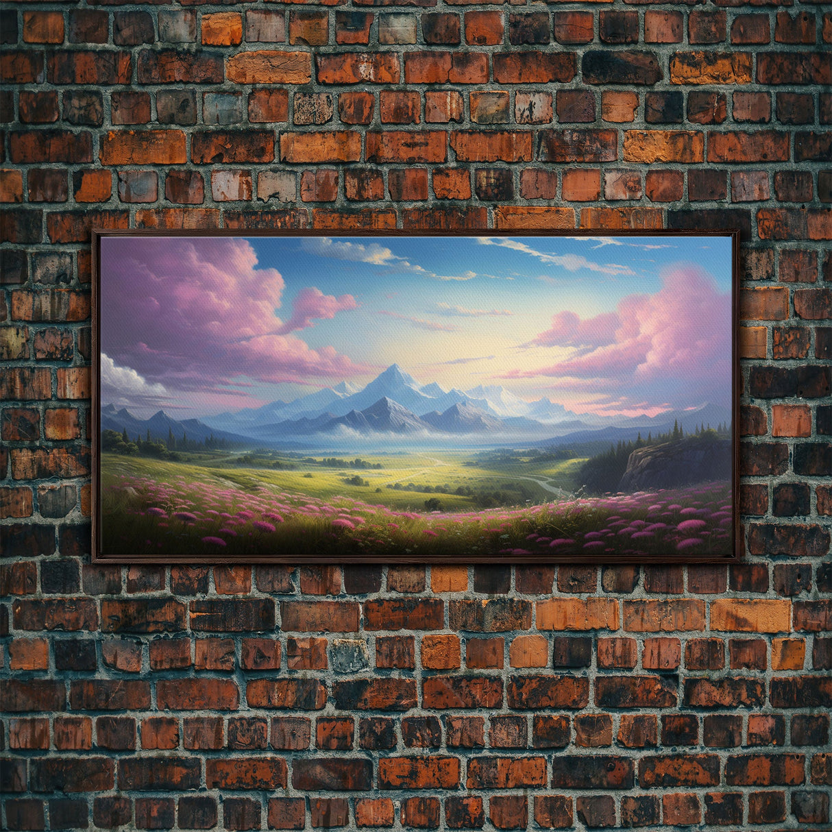 Beautiful Mountain Painting Canvas Print, Landscape Oil Painting, Minimalist Modern Art, Canvas Painting, Framed Mountain Art Print