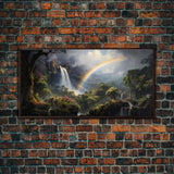 Tropical Wall Art, Framed Canvas Print, Hawaii Art, Tropical Art Print, Tropical Decor, Island Vibes, Rainbow Art, Colorful Art, Caribbean