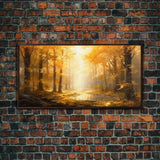 Fall Wall Decor, Forest Wall Art, Trees Art Print, Panoramic Art, Wall Art, Canvas Art, Landscape Art Print, Above Bed Décor, Farmhouse Art