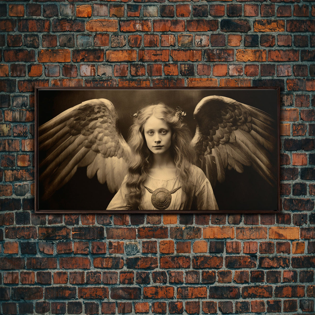 Tintype Photo Of An Angel, Angel Art, Angel Painting, Framed Canvas Print, Guardian Angel, Angel Art Print, Angel Wings, Religious Art