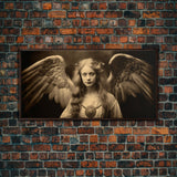 Tintype Photo Of An Angel, Angel Art, Angel Painting, Framed Canvas Print, Guardian Angel, Angel Art Print, Angel Wings, Religious Art