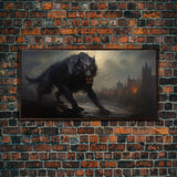 The Werewolf, Halloween Art Print, Framed Canvas Art, Halloween Poster Print, Victorian Dark Academia Oil Painting