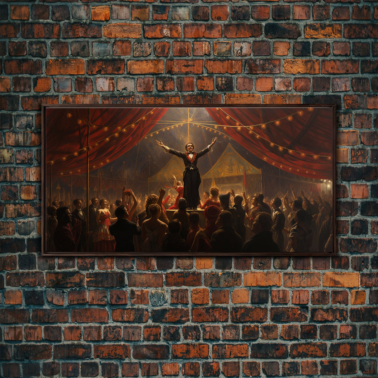 The Cursed Circus, Unique Halloween Art, Framed Canvas Print, Halloween Poster Art, Horror Prints