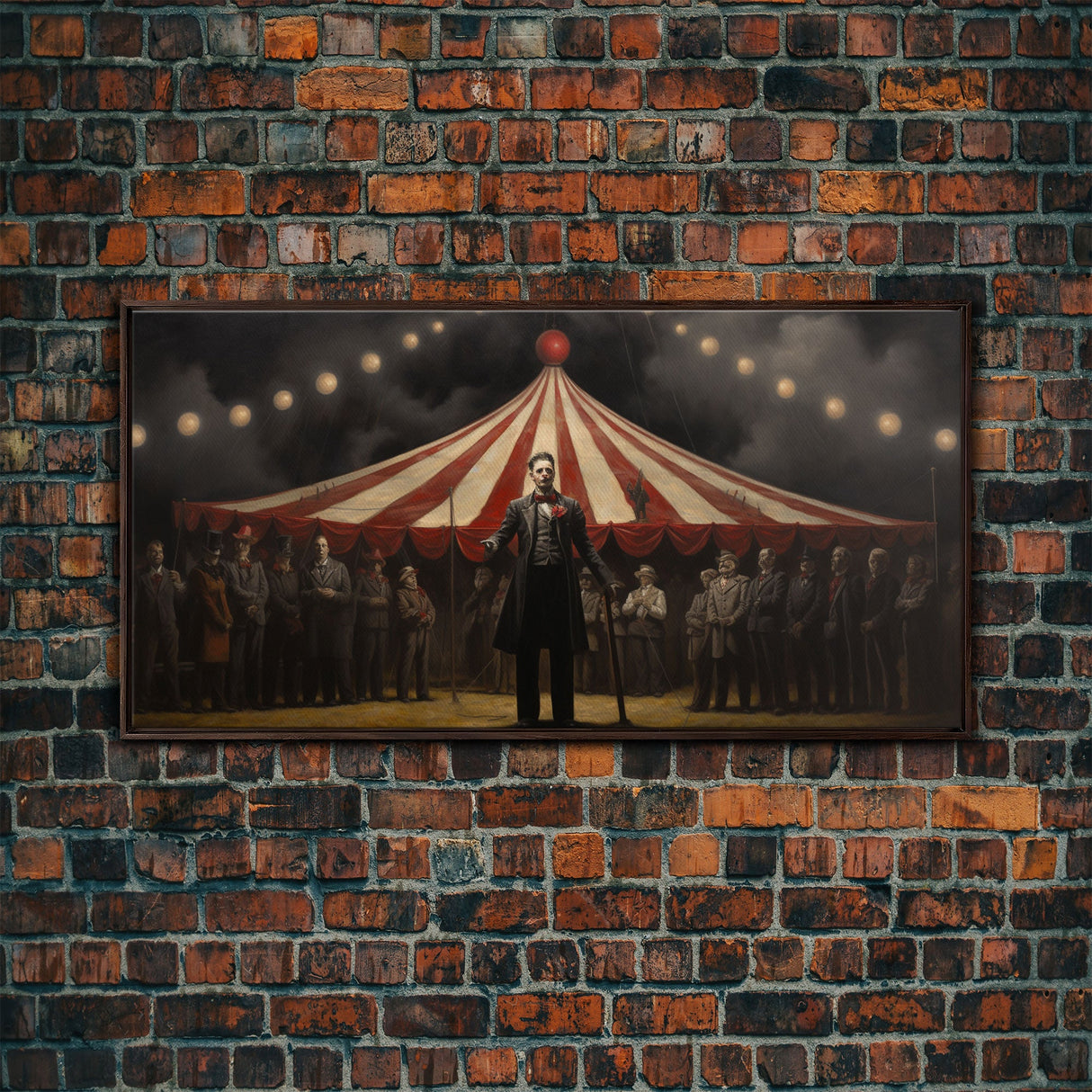 The Cursed Circus, Unique Halloween Art, Framed Canvas Print, Halloween Poster Art, Horror Prints, Victorian Oil Painting, Halloween Decor