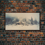 Snowed In - Framed Canvas Print - Winter Decor - Winter Art - Holiday Decor - Farmhouse Decor - Farmhouse Rustic Art - Winter Centerpiece