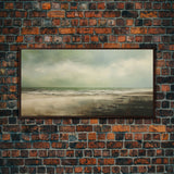 Landscape Oil Painting Canvas Print Wall Art, Nature Framed Large Gallery Art, Minimalist Art, Ready To Hang, Moody and Drab Art