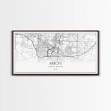 Akron Street Map, Ohio Map, Map Print, Modern Art, Wall Art, Canvas Print, Wall Hanging, Office Wall Décor, Couples Gift, City Map Canvas
