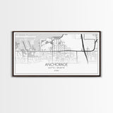Anchorage Street Map, Alaska Map, Map Print, Modern Art, Wall Art, Canvas Print, Bedroom Décor, City Map Wall Art, Minimalist Décor, Prints