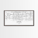 Aurora Street Map, Illinois Map, Map Print, Modern Art, Wall Art, Canvas Print, Room Décor For Teens, Cool Wall Art, Fun Gift, Classroom Art