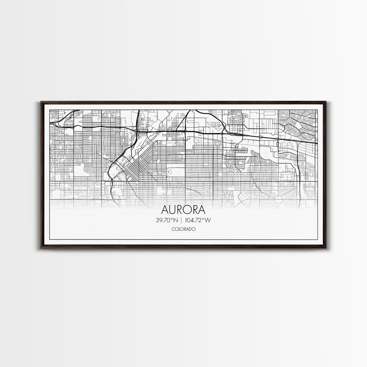 Aurora Street Map, Colorado Map, Map Print, Modern Art, Wall Art, Canvas Print, College Apartment, Colorado Wall Art, Mom Birthday Gift