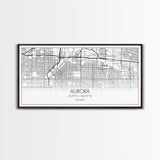 Aurora Street Map, Colorado Map, Map Print, Modern Art, Wall Art, Canvas Print, College Apartment, Colorado Wall Art, Mom Birthday Gift