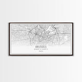 Brussels Street Map, Belgium Map, Map Print, Modern Art, Wall Art, Canvas Art, Travel Art Print, Home Wall Décor, New Homeowner Gift, Office