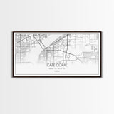 Cape Coral Street Map, Florida Map, Map Print, Modern Art, Wall Art, Canvas Art, Rustic Décor, Bedroom Décor Women, Gift For The Home