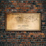 Los Angeles Vintage Map Print | Los Angeles Map | California Map Art | Los Angeles City Road Map Poster | Distressed / Retro LA Street Art