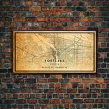 Portland Oregon Street Map, Framed Canvas Art, Oregon United States Road Map Wall Art, Office Wall Art, Portland Wall Decor for Office