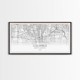 Columbus Street Map, Ohio Map, Map Print, Modern Art, Wall Art, Canvas Art, Cute Room Décor Aesthetic, Gift For Wife, Patriotic Décor
