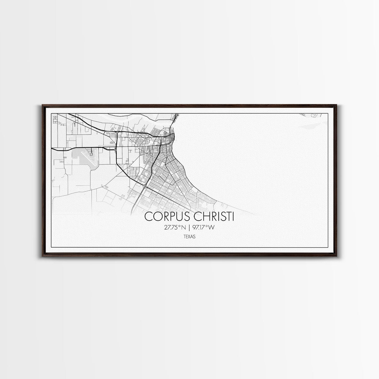 Corpus Christi Street Map, Texas Map, Map Print, Minimalist Art, Wall Art, Canvas Art, Homeschool Gifts, College Dorm Décor, Tiny Home Décor