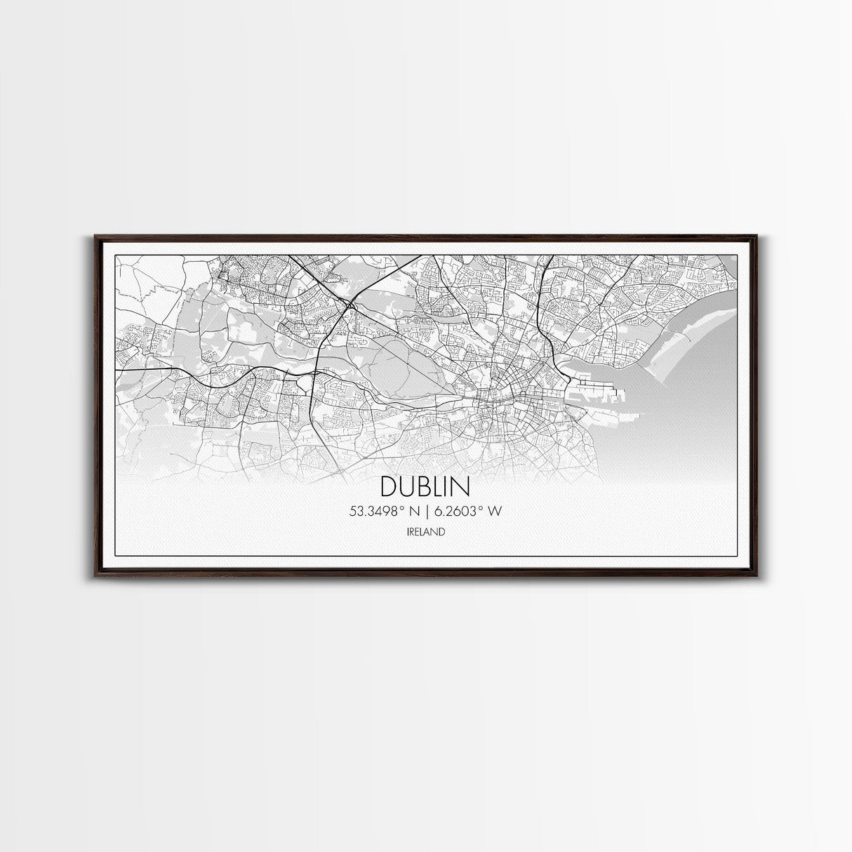 Dublin Street Map, Ireland Map, Map Art, Minimalist Art, Wall Art, Canvas Art, Game Room Décor, Man Cave Wall Décor, Industrial Décor