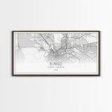 El Paso Street Map, Texas Map, Map Art, Minimalist Art, Wall Art, Canvas Art, Dorm Room Décor, Unique Room Décor, Father Gift, Prints