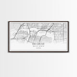 Elk Grove Street Map, California Map, Map Art, Minimalist Art, Wall Art, Canvas Art, Trendy Décor, Gift For Friend, Couple Wall Décor