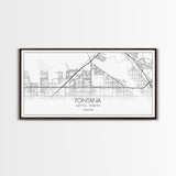 Fontana Street Map, California Map, Map Art, Minimalist Art, Wall Art, Canvas Art, Gift For Couples, Game Room Prints, Above Bed Décor