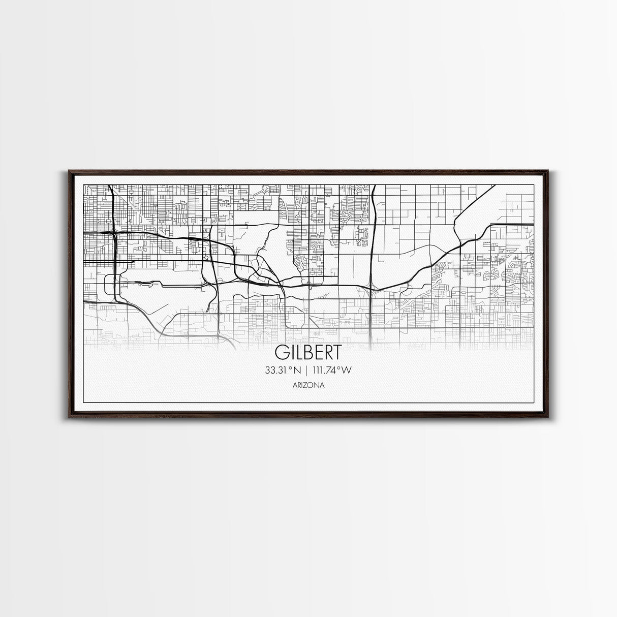 Gilbert City Map, Arizona Map, Map Art, Minimalist Art, Wall Art, Canvas Art, Lake House Décor, Ranch House Décor, Dorm Wall Décor, Home Art