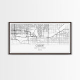 Gilbert City Map, Arizona Map, Map Art, Minimalist Art, Wall Art, Canvas Art, Lake House Décor, Ranch House Décor, Dorm Wall Décor, Home Art