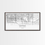 Glendale City Map, Arizona Map, Map Art, Minimalist Art, Wall Art, Canvas Art, Cabin Wall Décor, Entryway Décor,  Room Décor, Gifts For Her