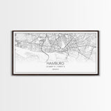 Hamburg City Map, Germany Map, Map Art, Minimalist Art, Wall Art, Canvas Art, Europe Wall Art, Gifts For Dad, Office Wall Art, Unique Art