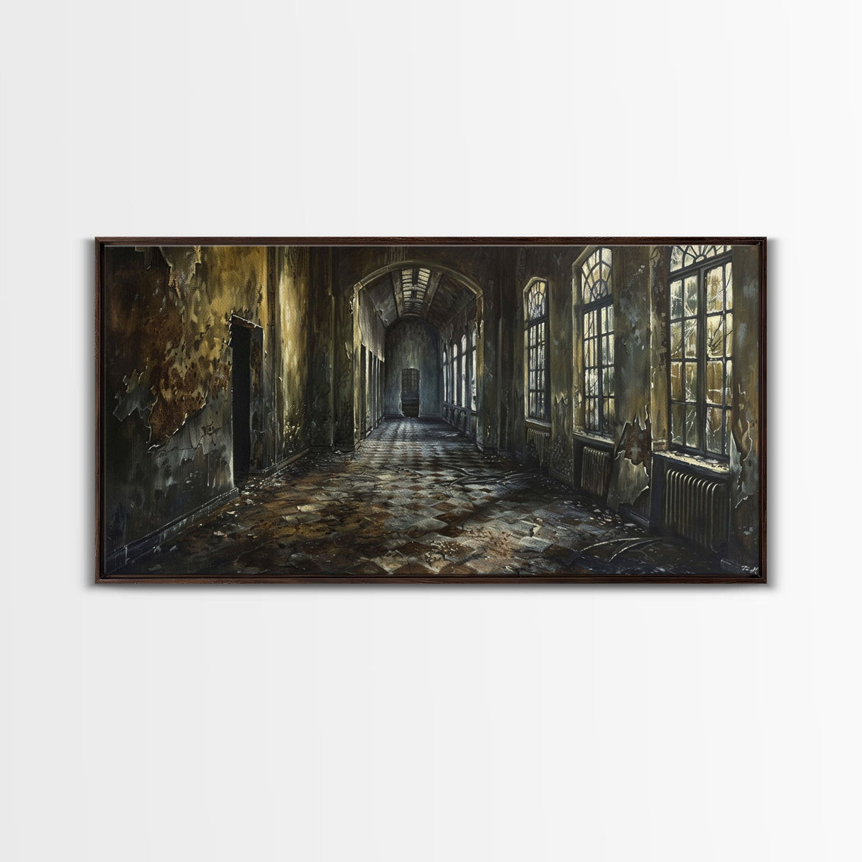 Insane Asylum Canvas Print, Wood Framed Wall Art, Creepy Dark Academia Spooky Season, Spooky Vibes, Halloween Prop Gift Idea