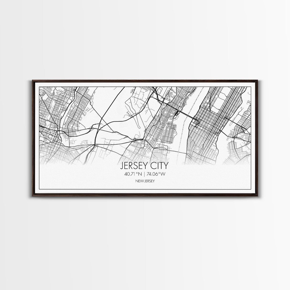 Jersey City Map, New Jersey Map, Map Art, Modern Art, Wall Art, Canvas Art, Wall Art Prints, Office Wall Art, Gift For Couples, Room Décor