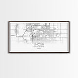 Lincoln City Map, Nebraska Map, Map Art, Modern Art, Wall Art, Canvas Art, Dorm Room Wall Art, Bar Wall Art, Gift For Mom, Teen Wall Art
