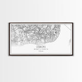 Lisbon City Map, Portugal Map, Map Art, Modern Art, Wall Art, Canvas Art, Travel Wall Décor, Apartment Wall Art, Book Lover Gift, Office Art