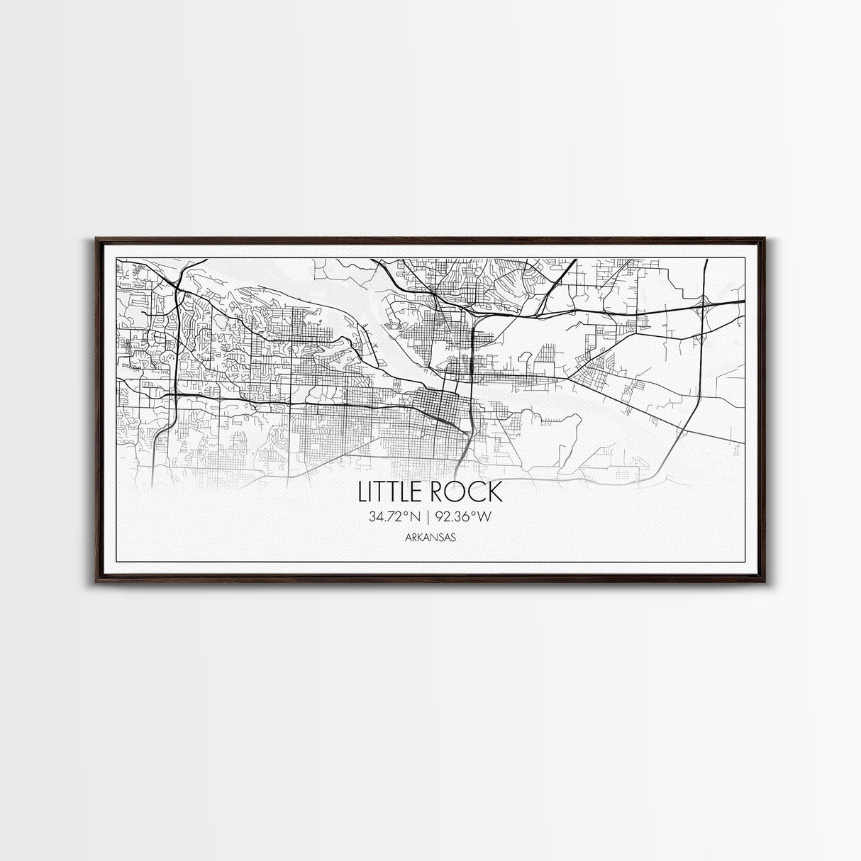 Little Rock City Map, Arkansas Map, Map Art, Modern Art, Wall Art, Canvas Art, Mother In Law Gift, Cabin Wall Décor, Farmhouse Wall Art