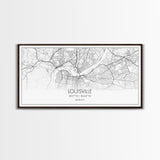 Louisville City Map, Kentucky Map, Map Art, Modern Art, Wall Art, Canvas Art, Aesthetic Room Décor, Wall Art Home Décor, Birthday Gift