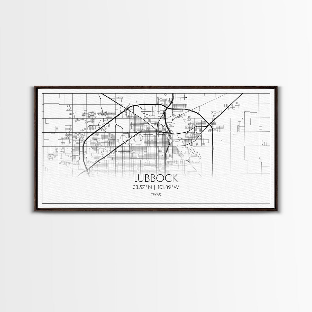 Lubbock City Map, Texas Map, Map Art, Modern Art, Wall Art, Canvas Art, Gift For Women, Living Room Wall Art, Wall Hanging, Texas Wall Art