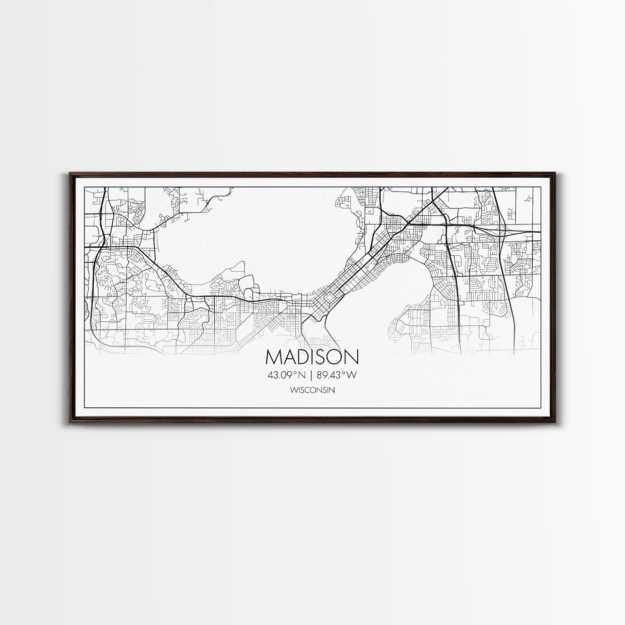 Madison City Map, Wisconsin Map, Map Art, Modern Art, Wall Art, Canvas Art, Unique Gifts, Large Wall Art, College Décor, Room Décor, Prints